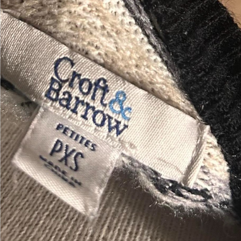 Croft & Barrow Black and White Cardigan Sweater - Picture 2 of 2
